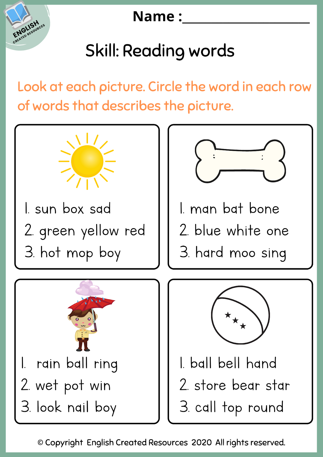english worksheets for 1st graders