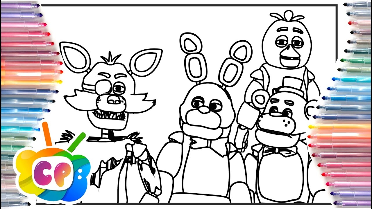 Five Nights At Freddy s Coloring Pages How To Color Characters FNAF Teaser Trailer FNAF In Movie YouTube