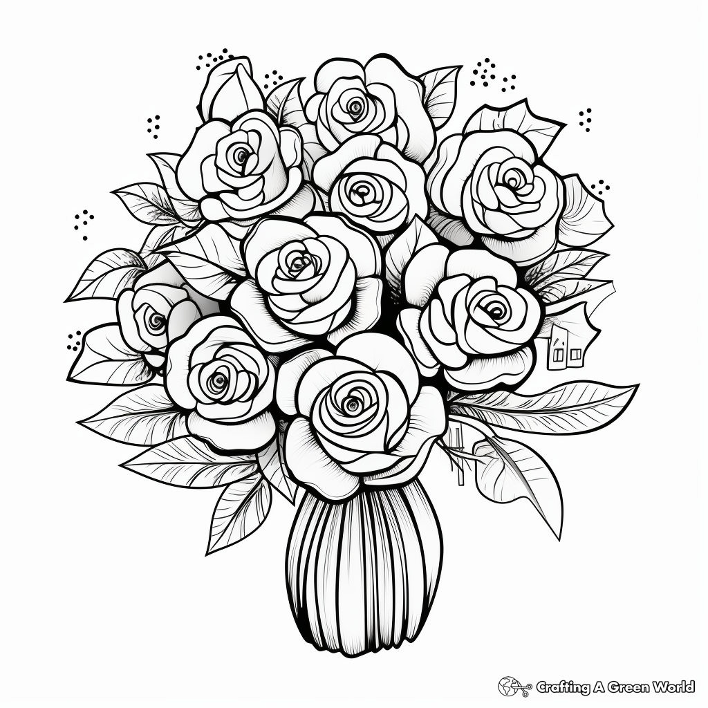 Flower Bouquet Coloring Pages Free Printable 