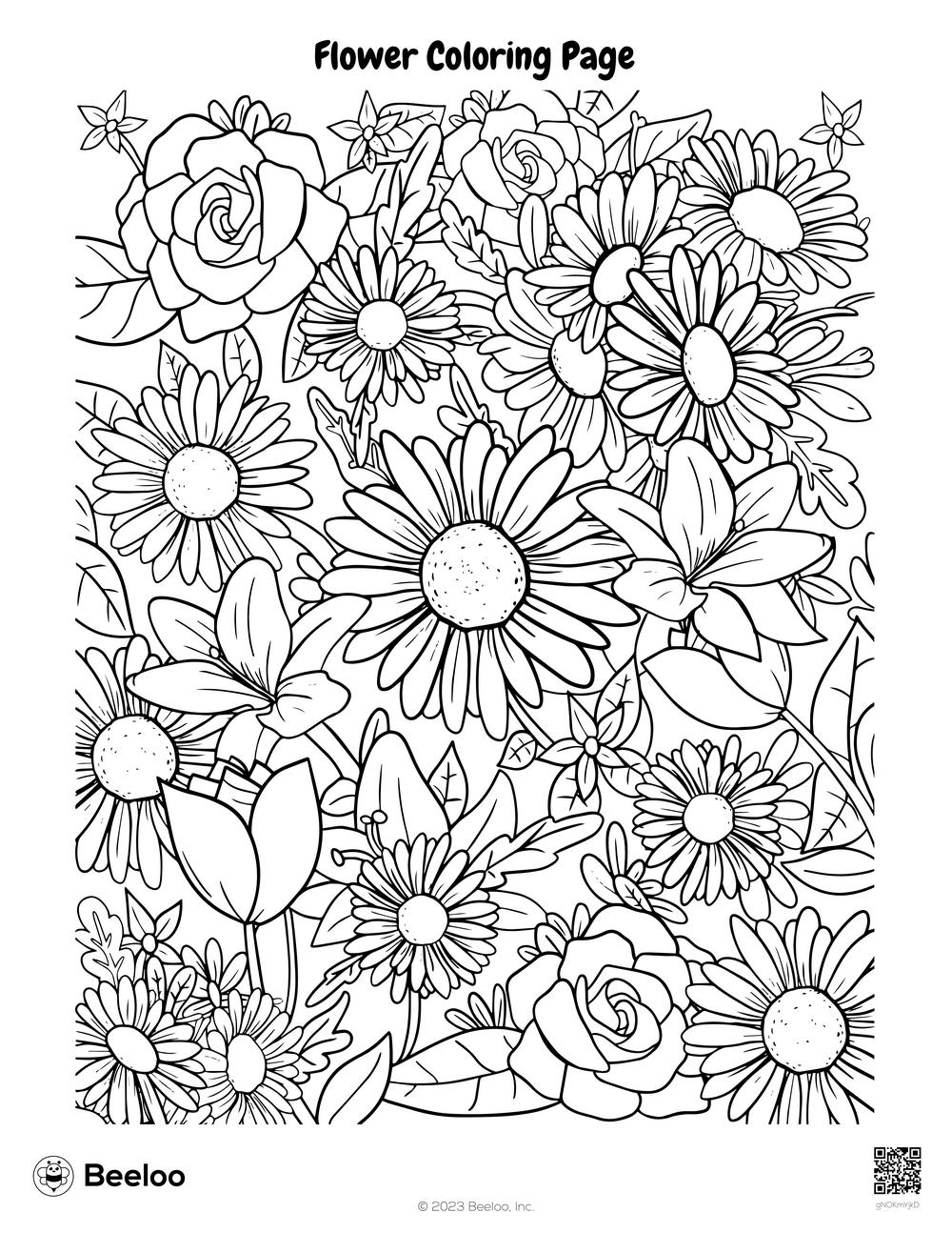 printable coloring pages of flowers