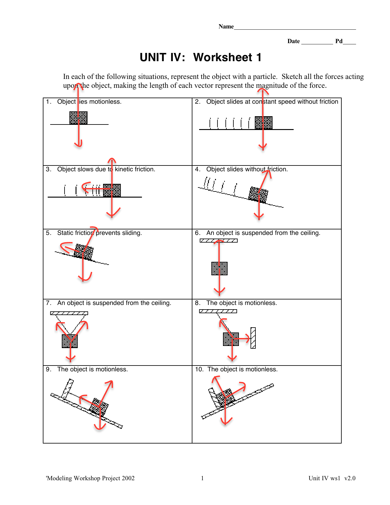 Force Diagram Worksheet