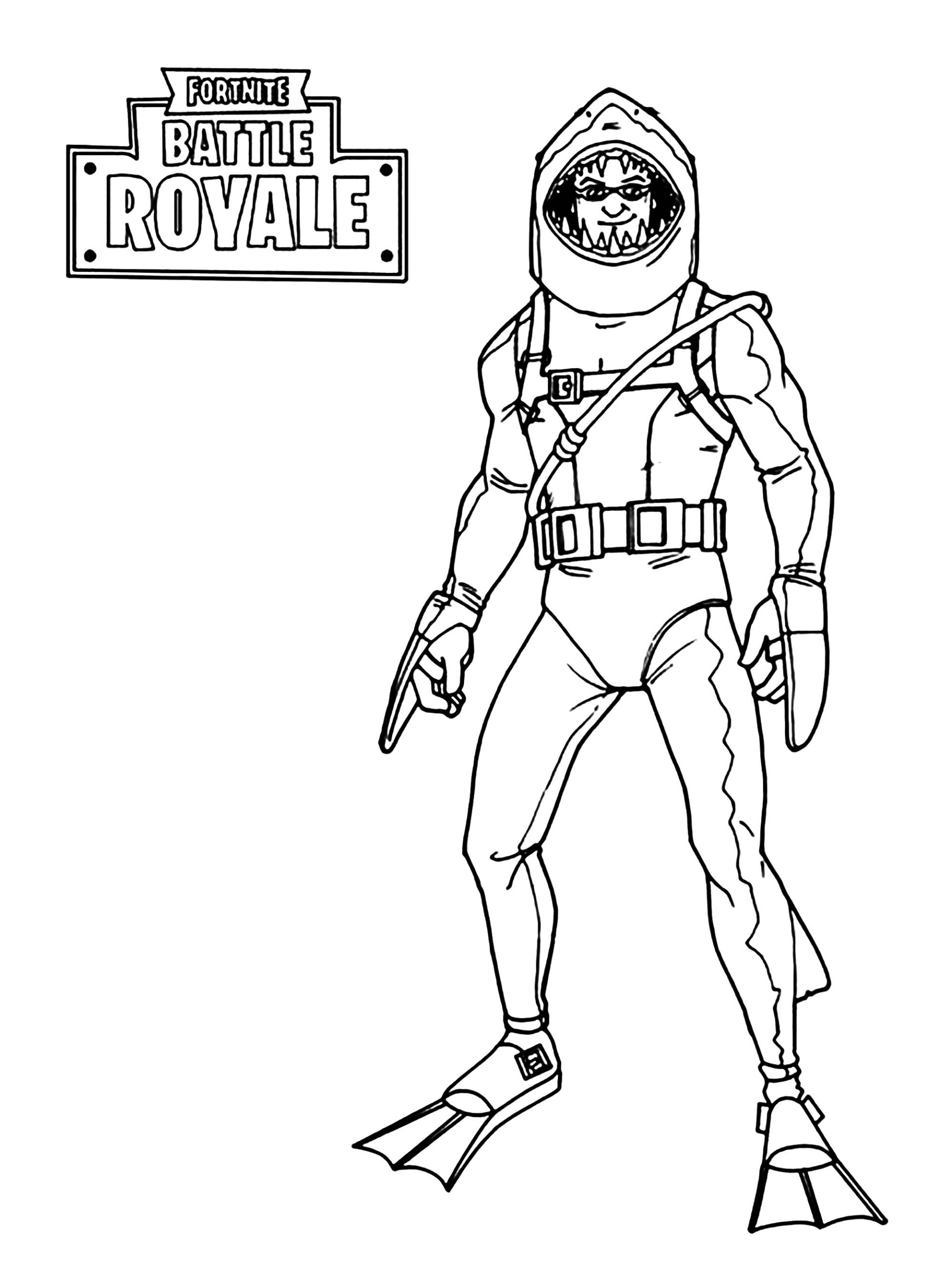 Fortnite Battle Royale Aquatic Skin Fortnite Battle Royale Coloring Pages