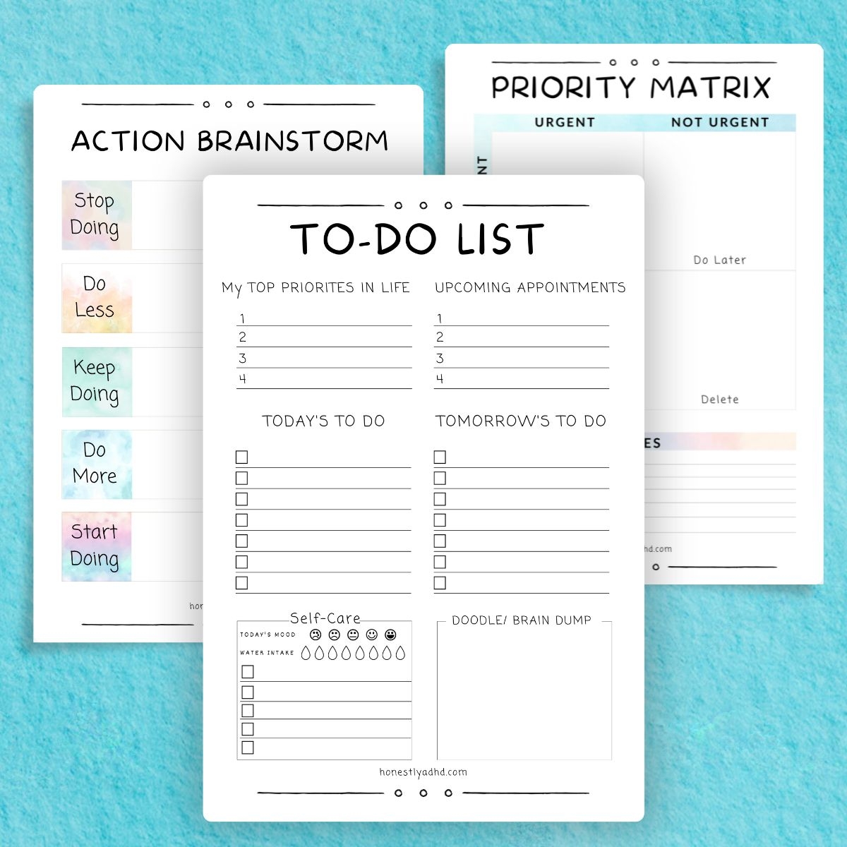 Free ADHD friendly To Do List 3 Printable Templates Honestly ADHD