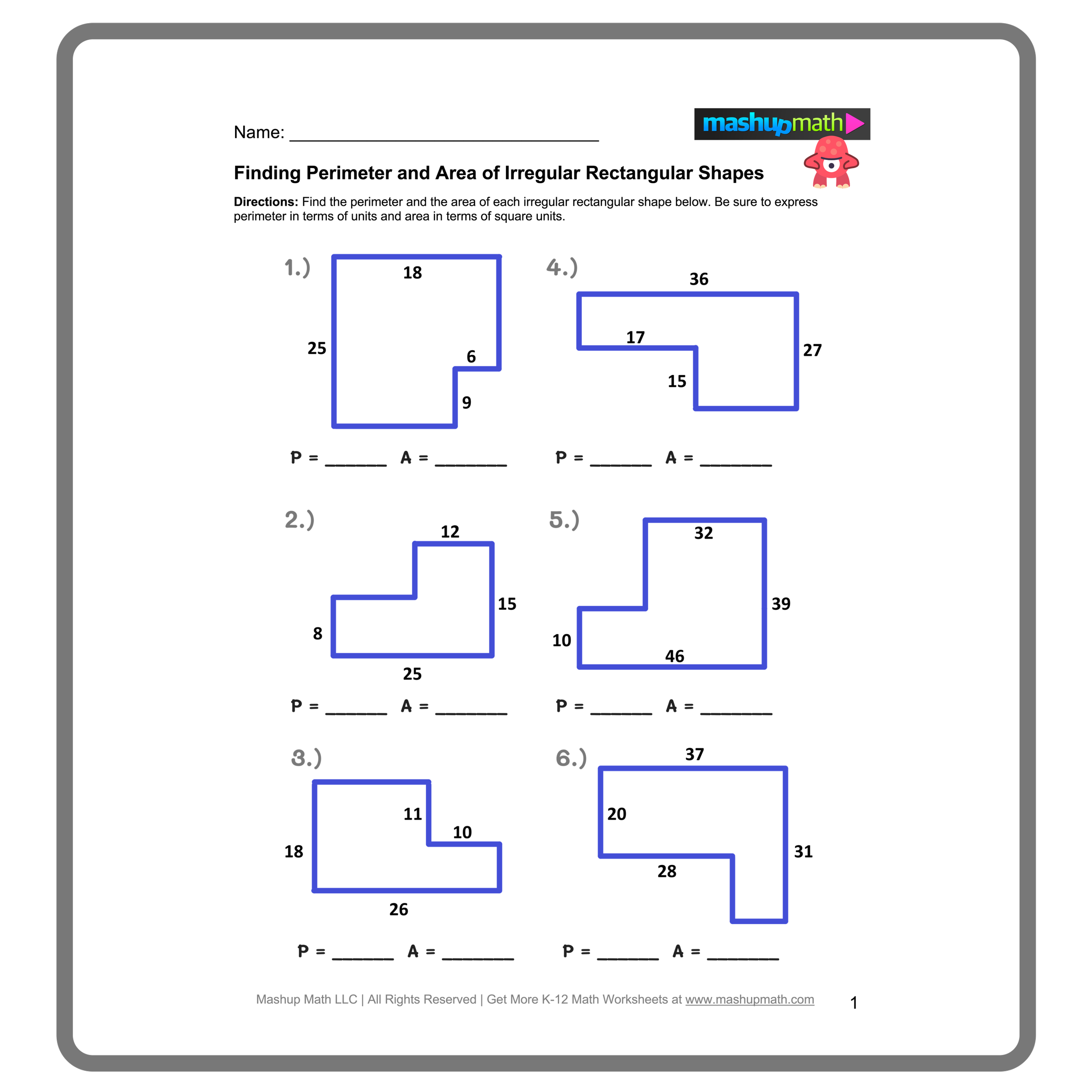 area and perimeter worksheet