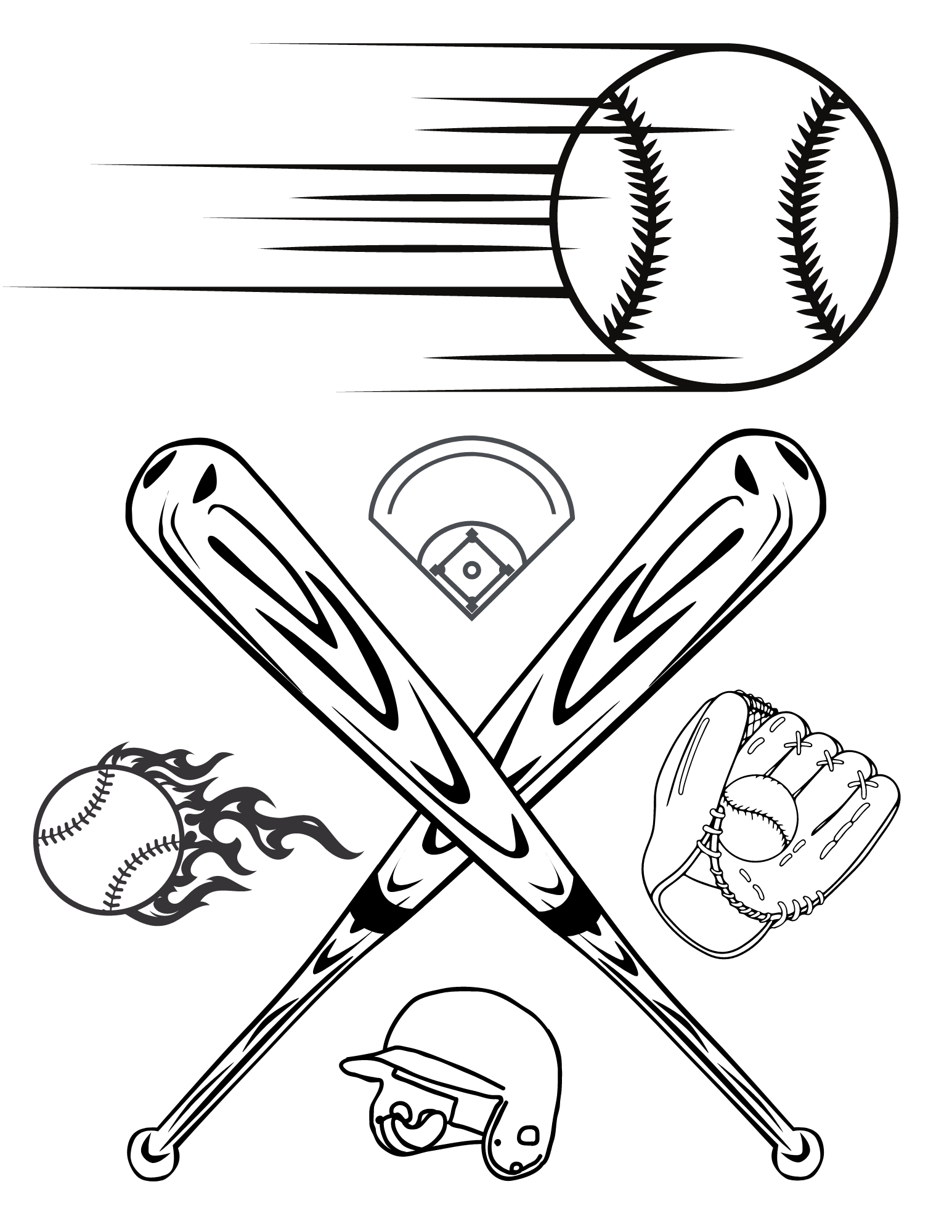 baseball coloring page