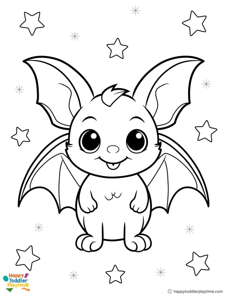 Free Bat Coloring Pages For Kids Happy Toddler Playtime