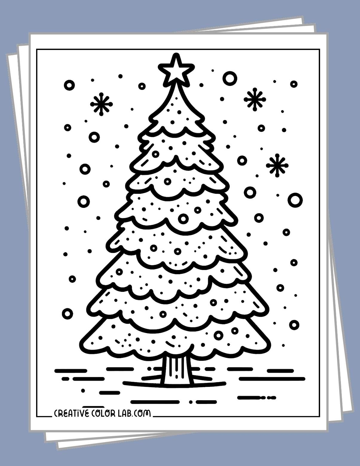 chistmas tree coloring page