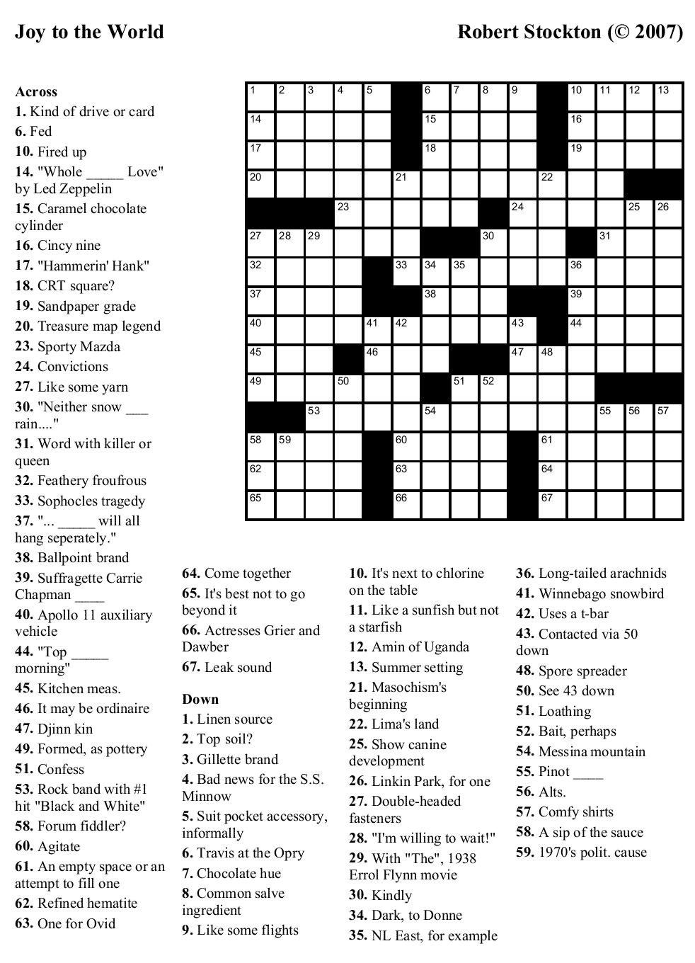Free Crossword Puzzle 15 Joy To The World Beekeeper Crosswords