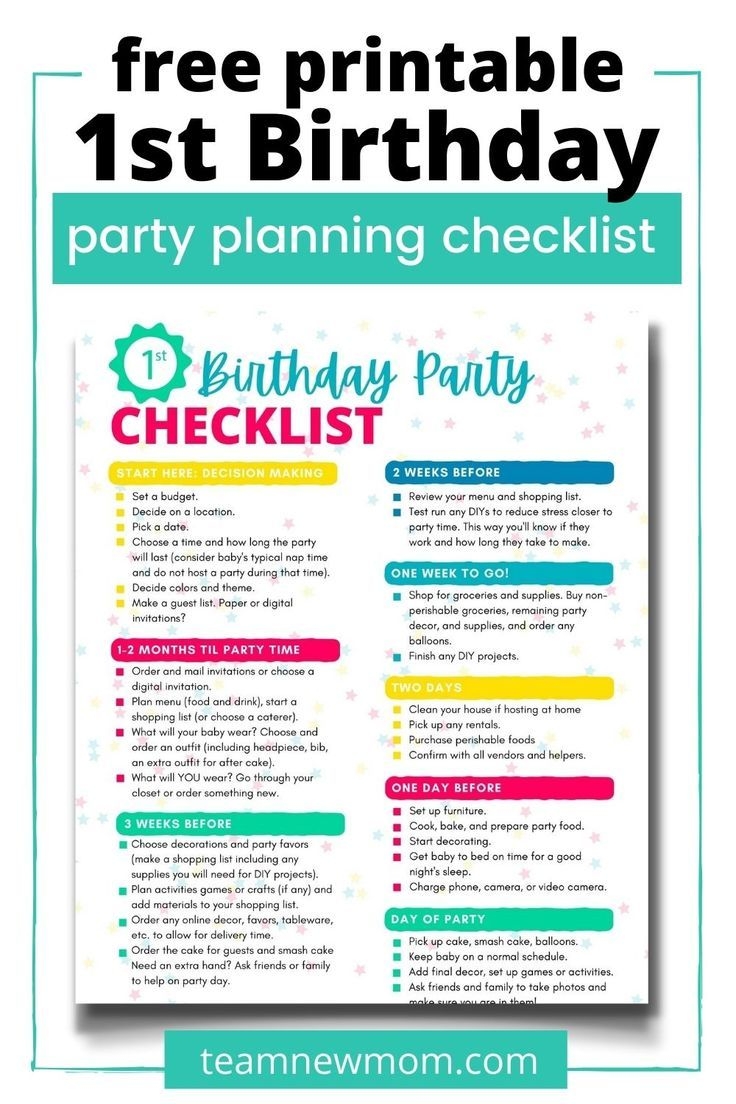 1st birthday party to do list 1st birthday party to do list