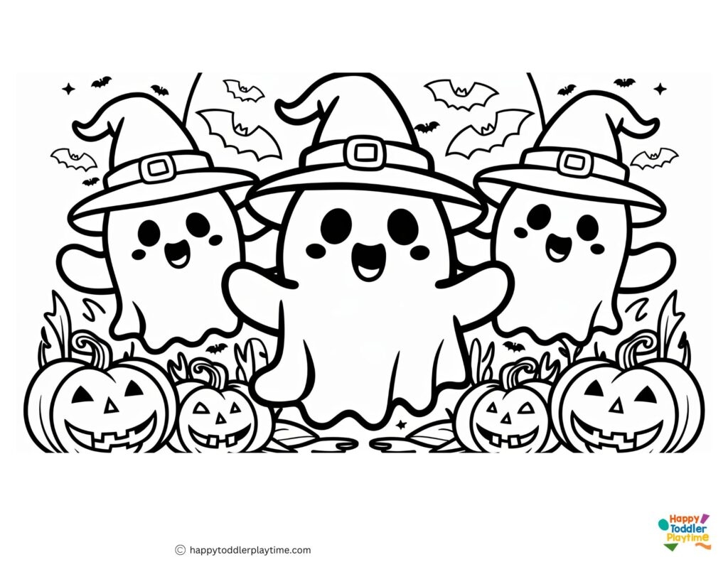 coloring page of a ghost
