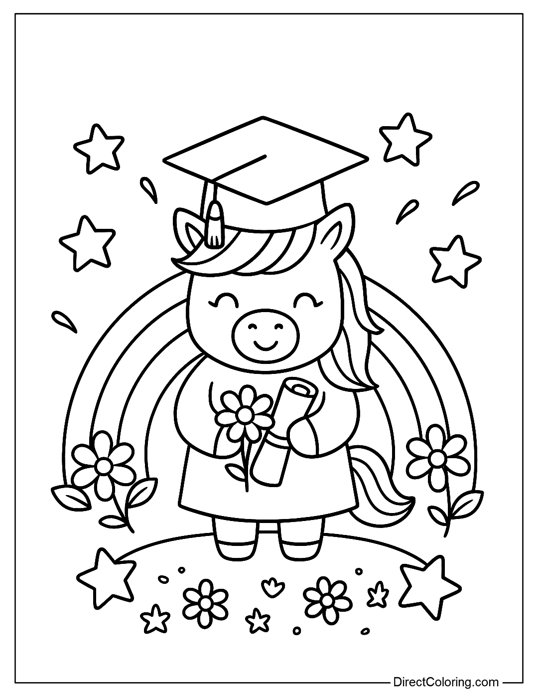 Free Graduation Coloring Pages Celebrate With Creative Fun 