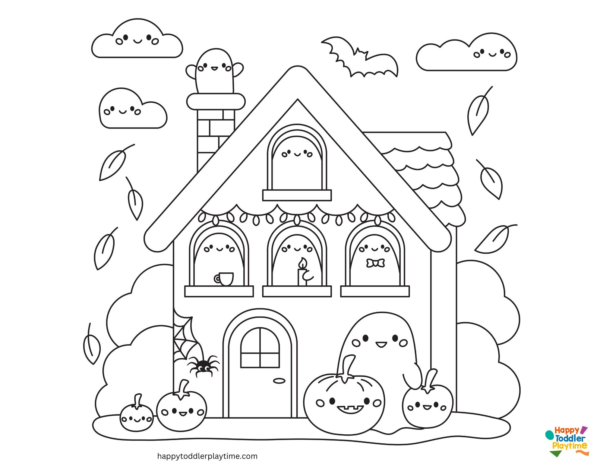 haunted house coloring page