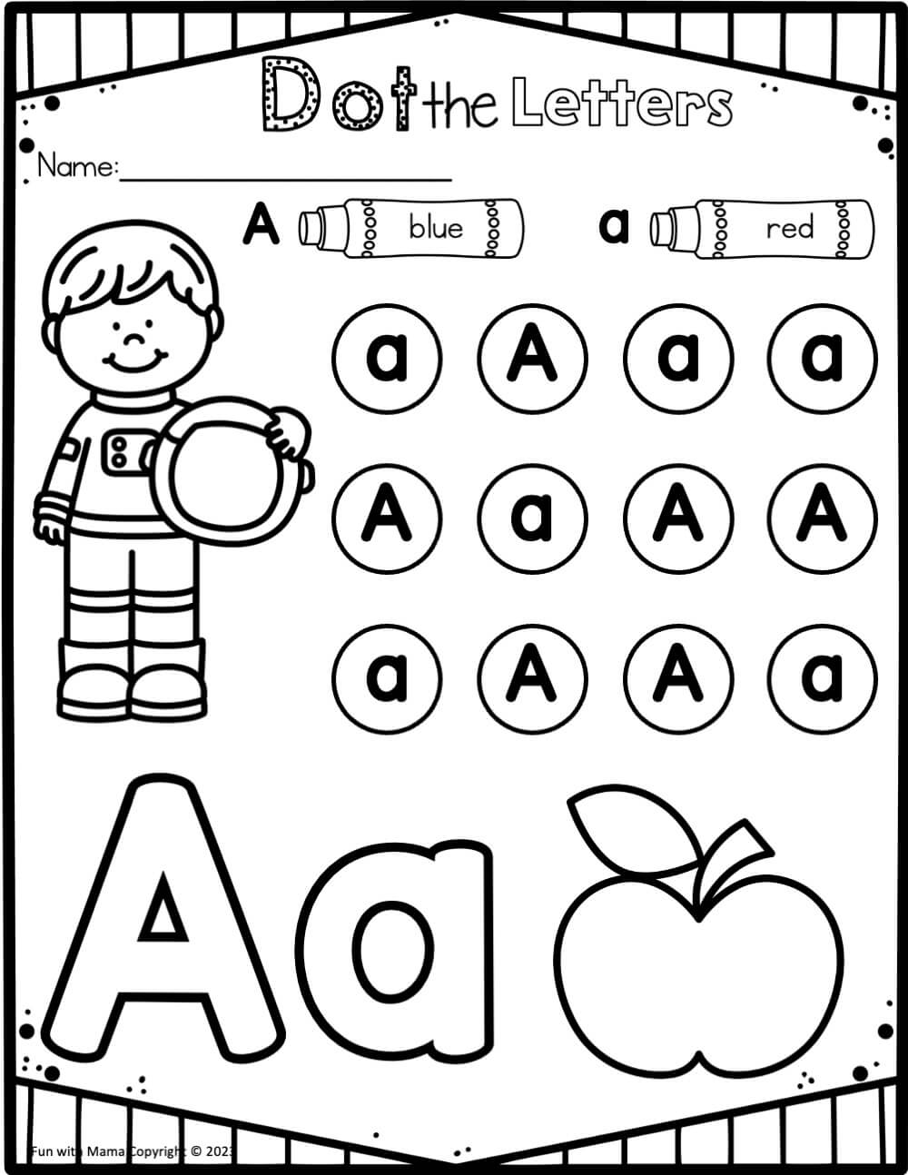 Free Letter A Worksheets For Preschool Kindergarten Fun With Mama