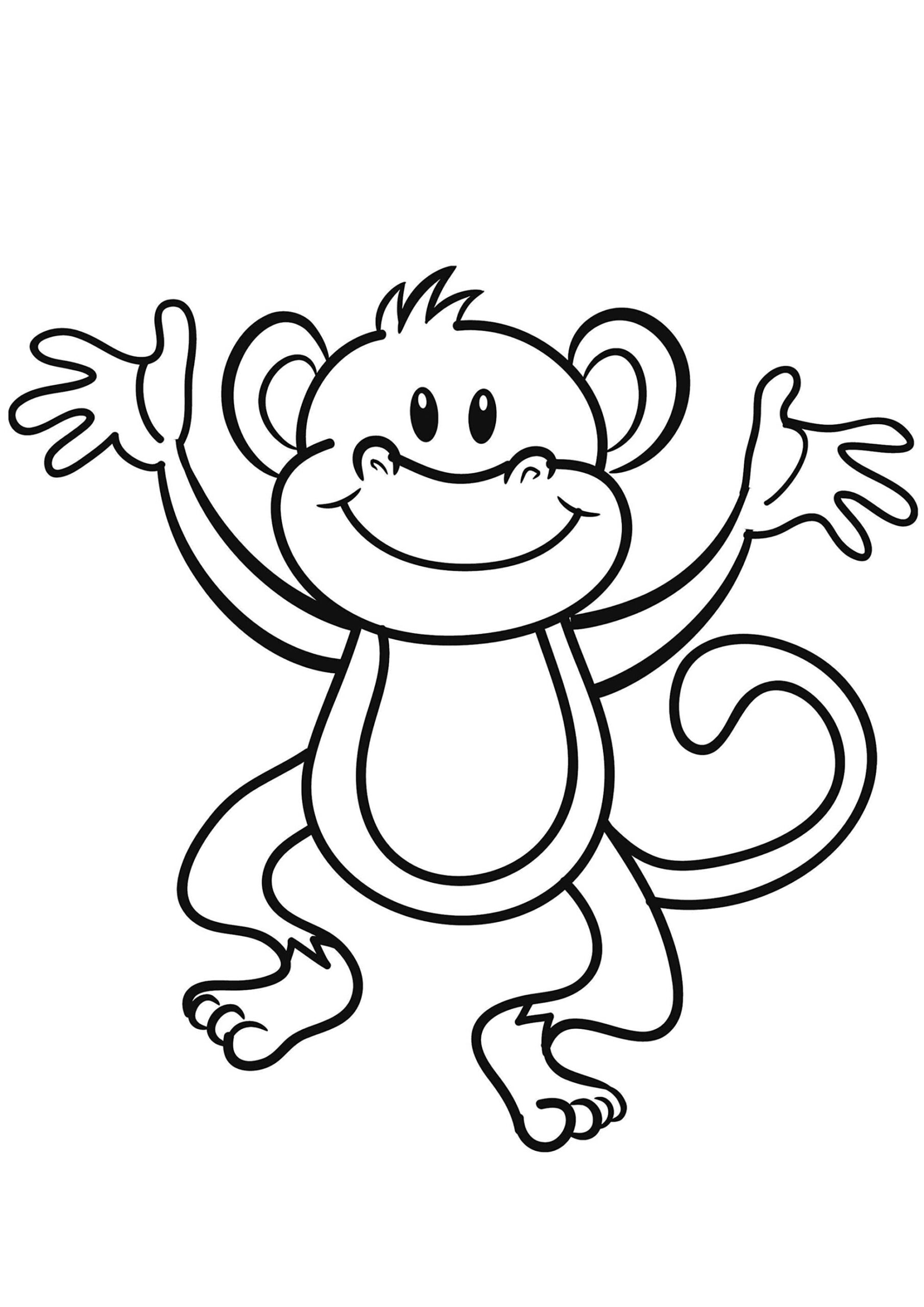 monkey coloring book page