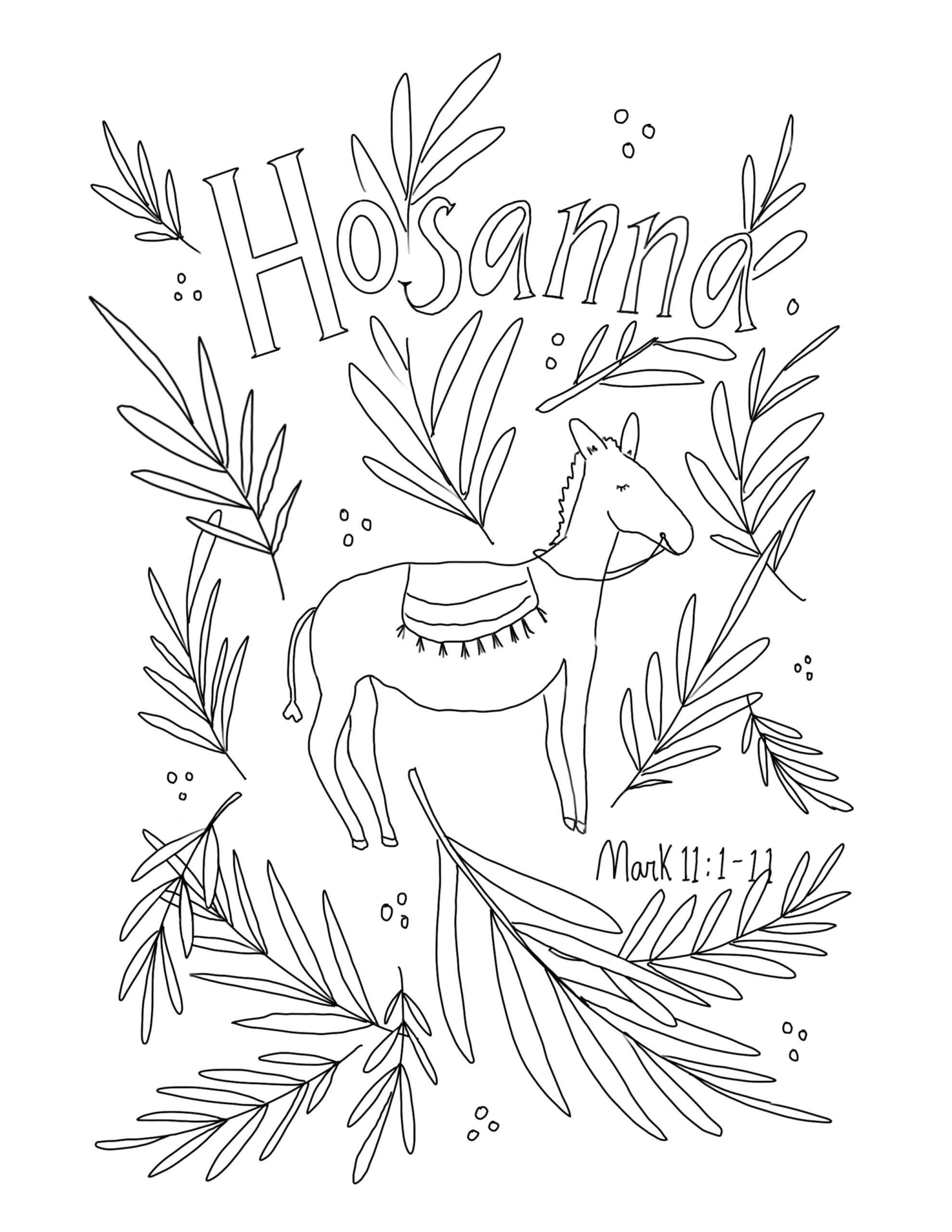 palm sunday coloring page