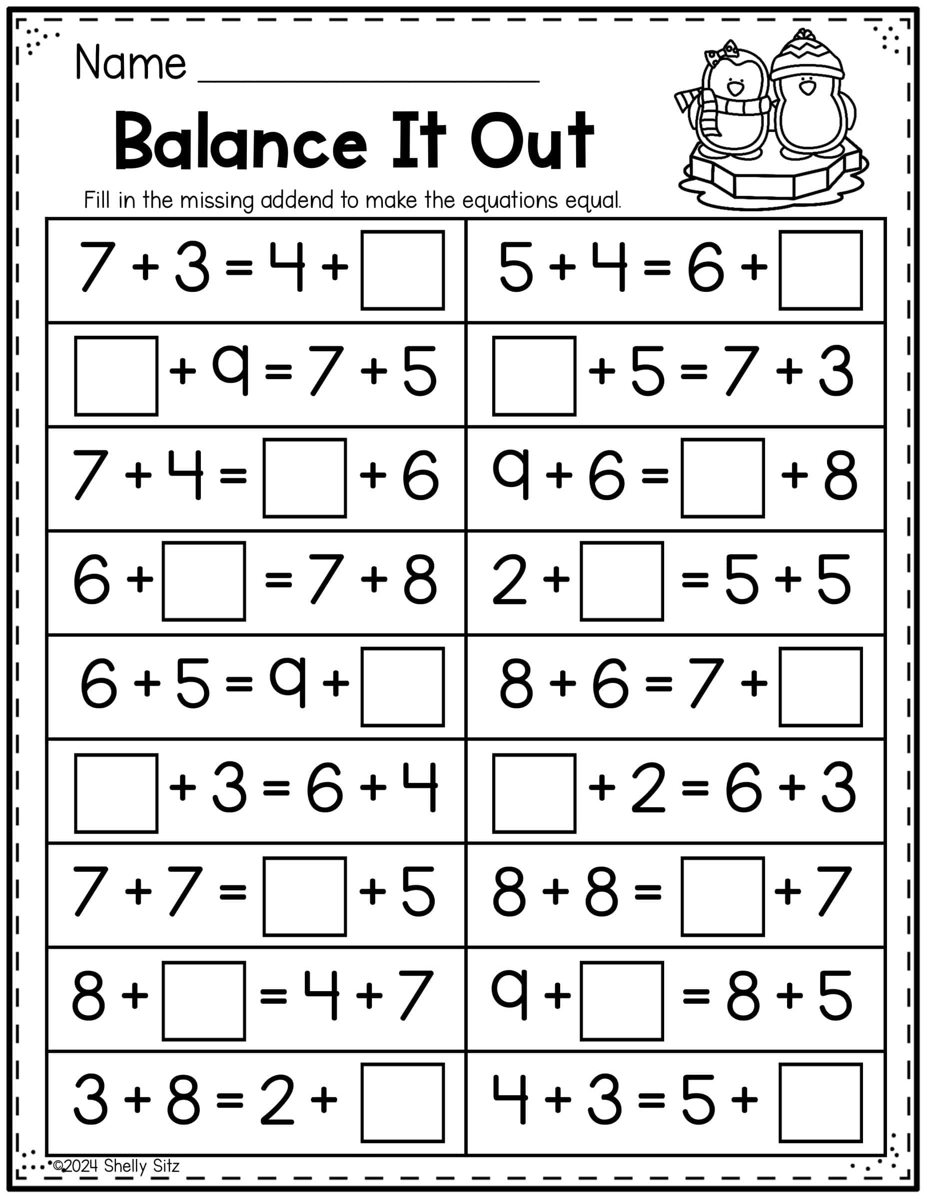 math worksheet for 2nd grade