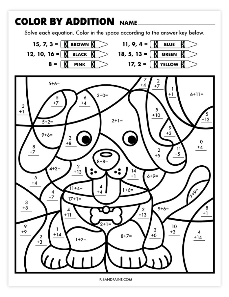 add and color worksheets add and color worksheets