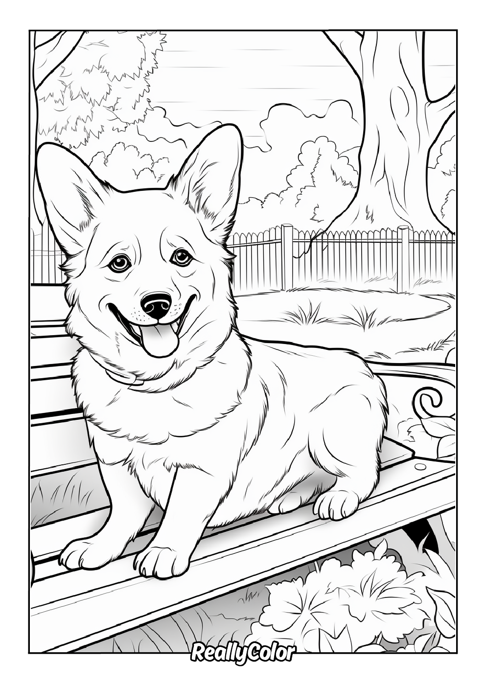 Free Printable Corgi Coloring Pages