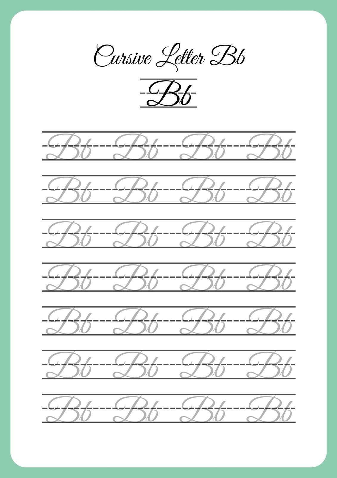 Free Printable Cursive Writing Worksheet Templates Canva