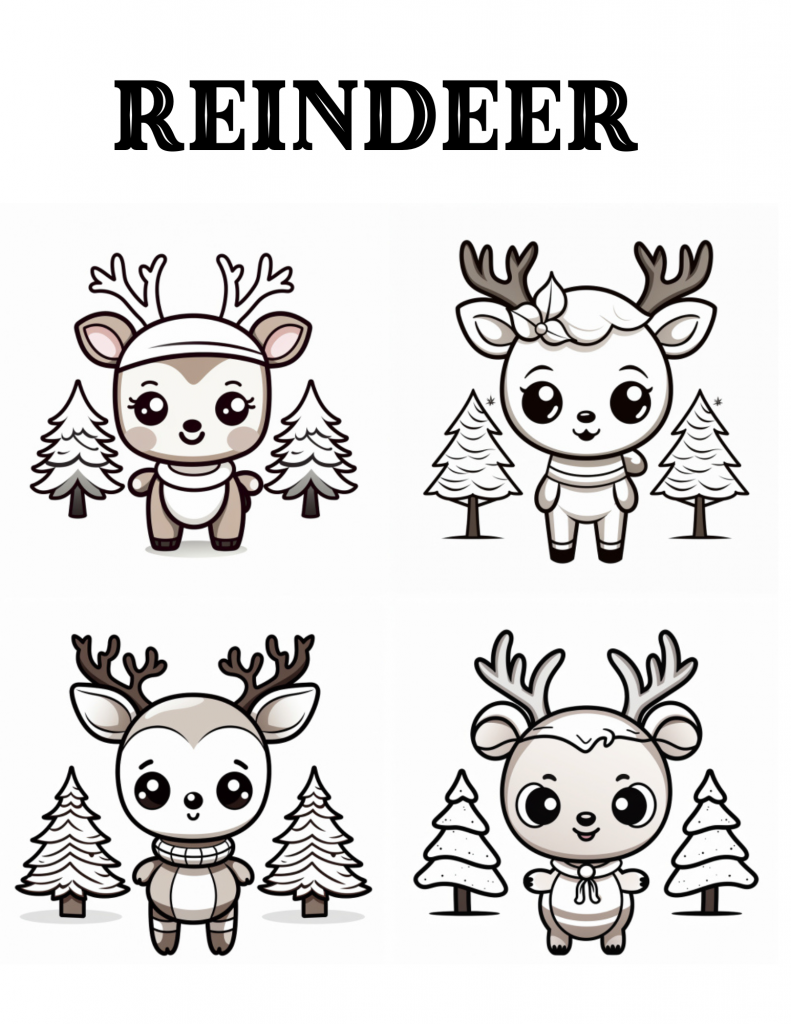 reindeer coloring page