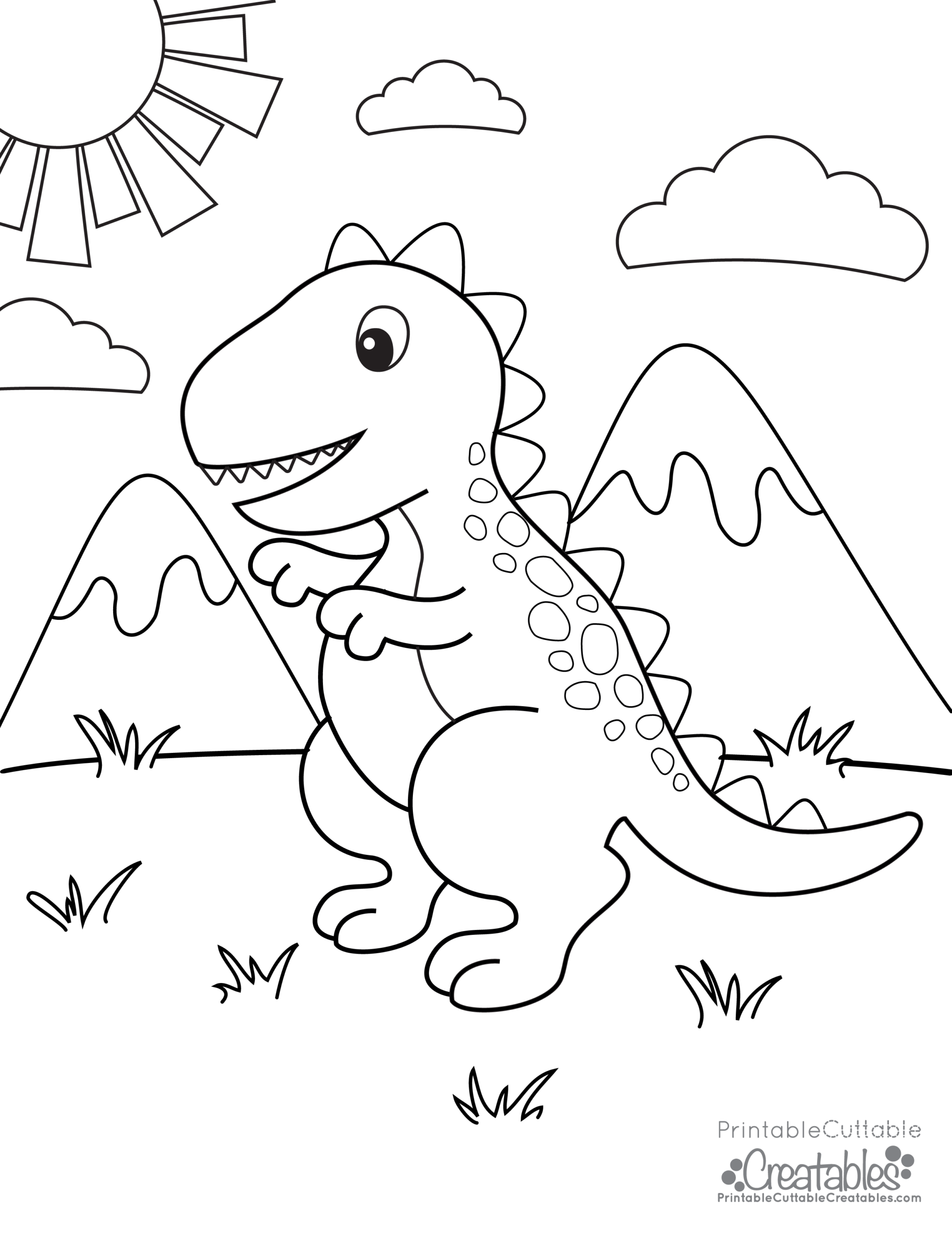 Free Printable T Rex Dinosaur Coloring Page