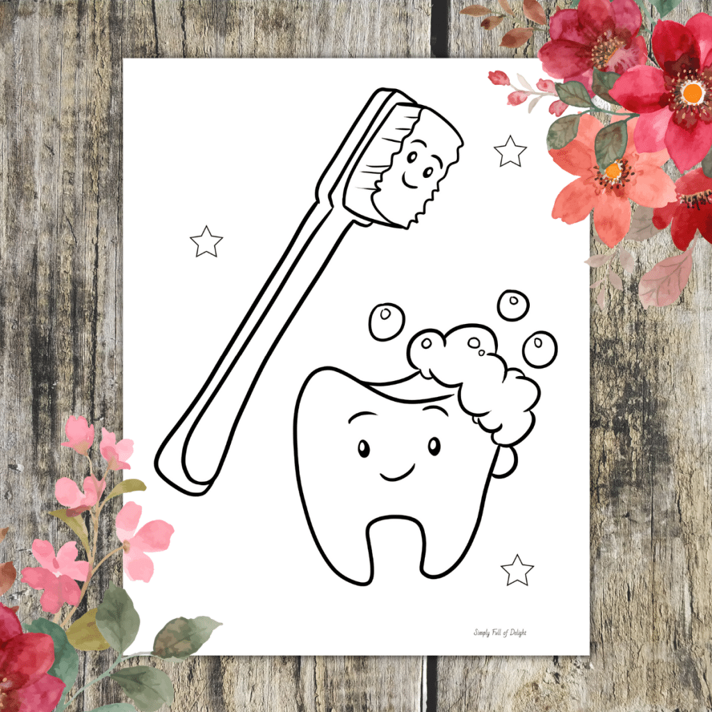 tooth coloring page