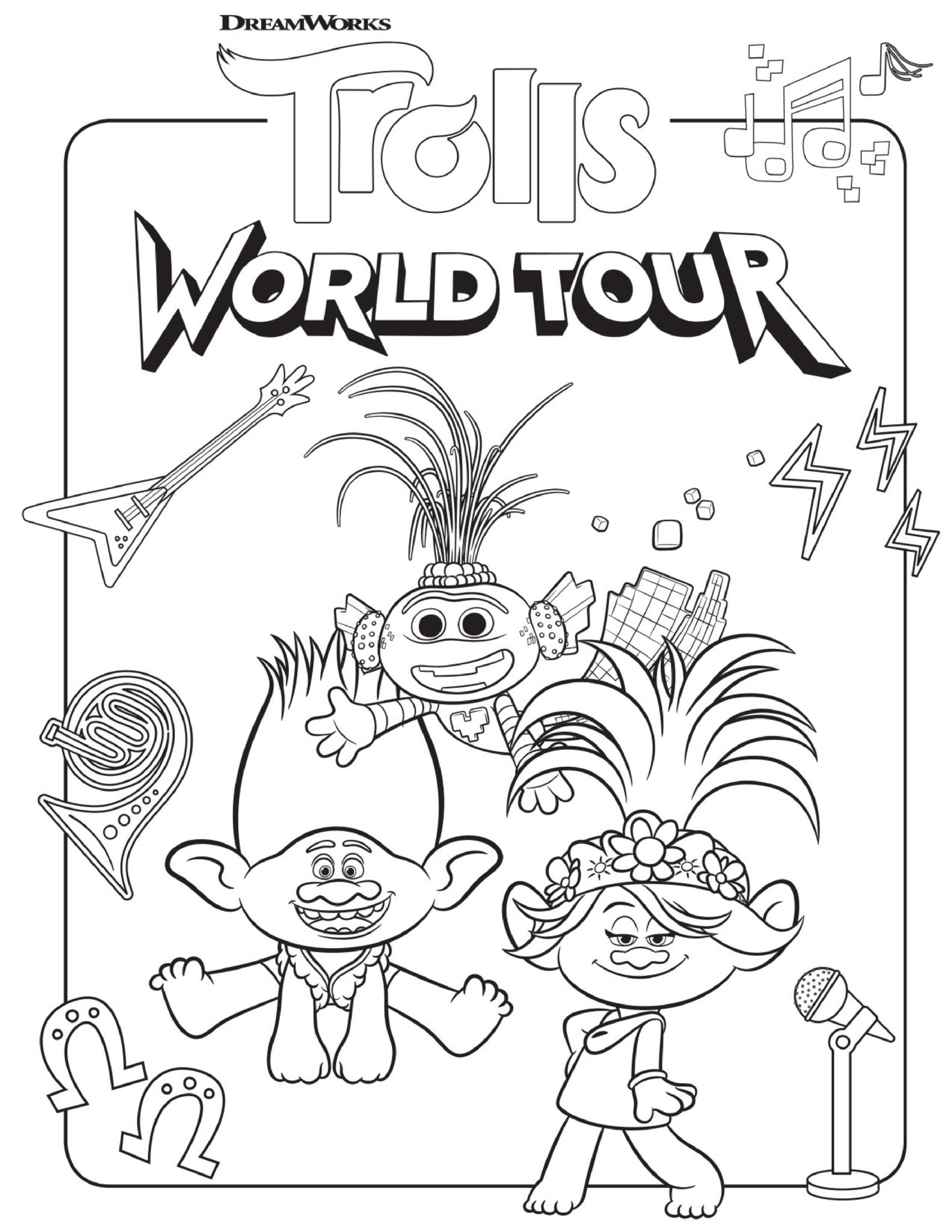trolls coloring page