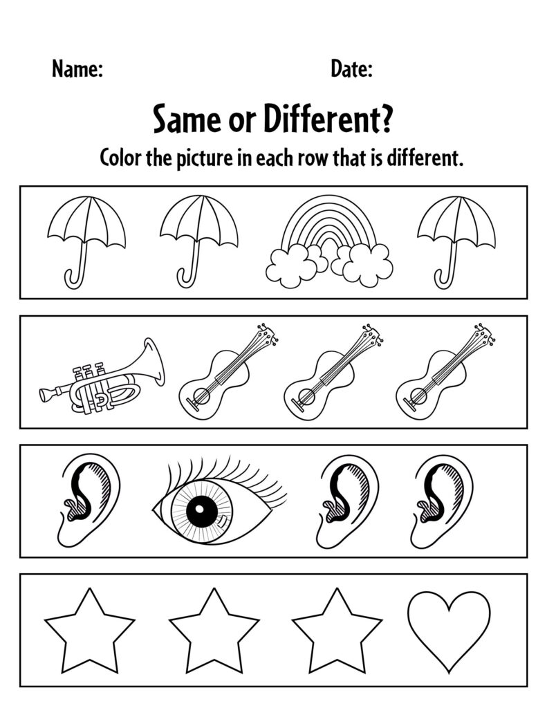 FREE Same And Different Worksheets For Preschool The Hollydog Blog FREE Same And Different Worksheets For Preschool The Hollydog Blog