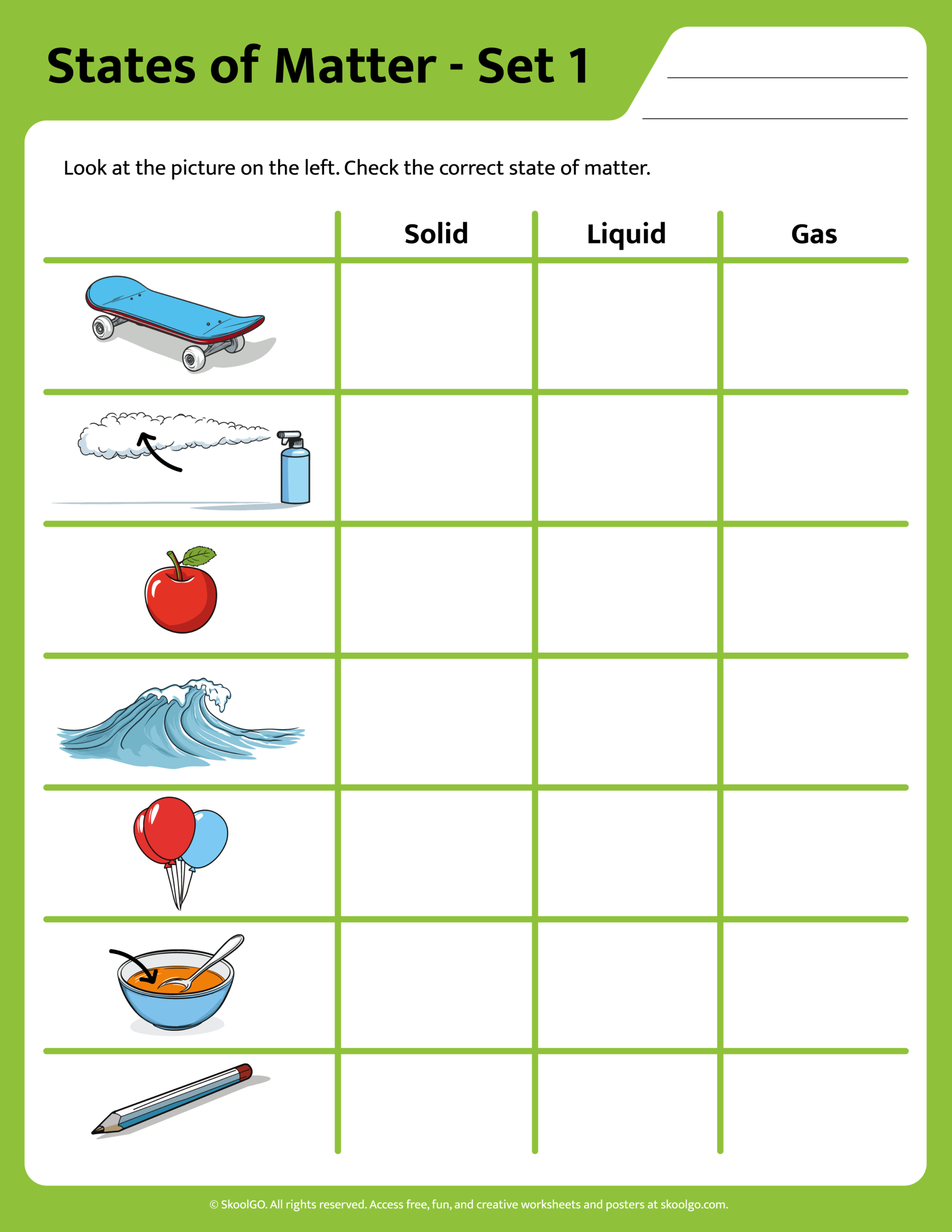 Free States Of Matter Worksheet Set For Grades 1 4