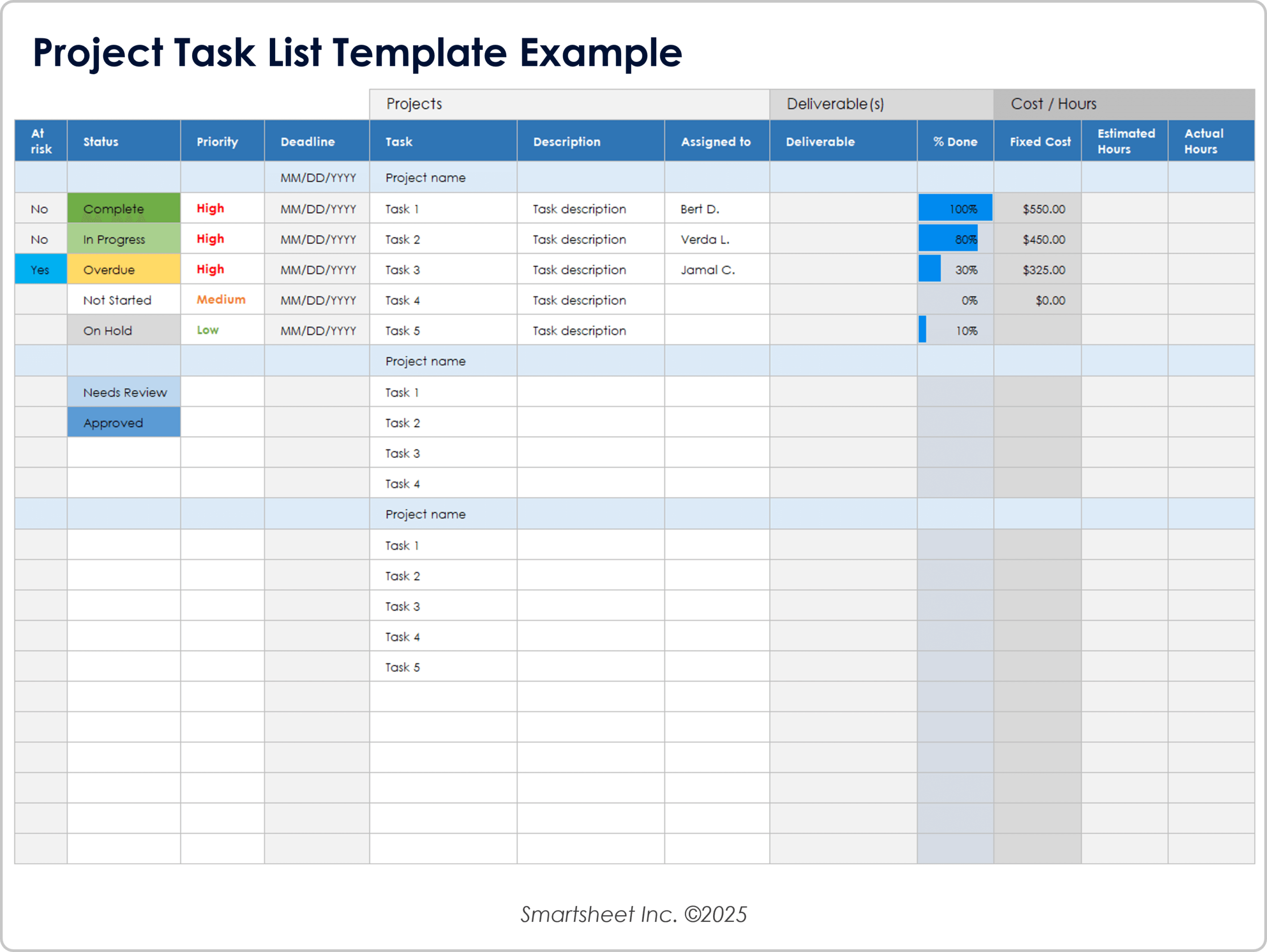 Free To Do Lists Task Tracker Templates