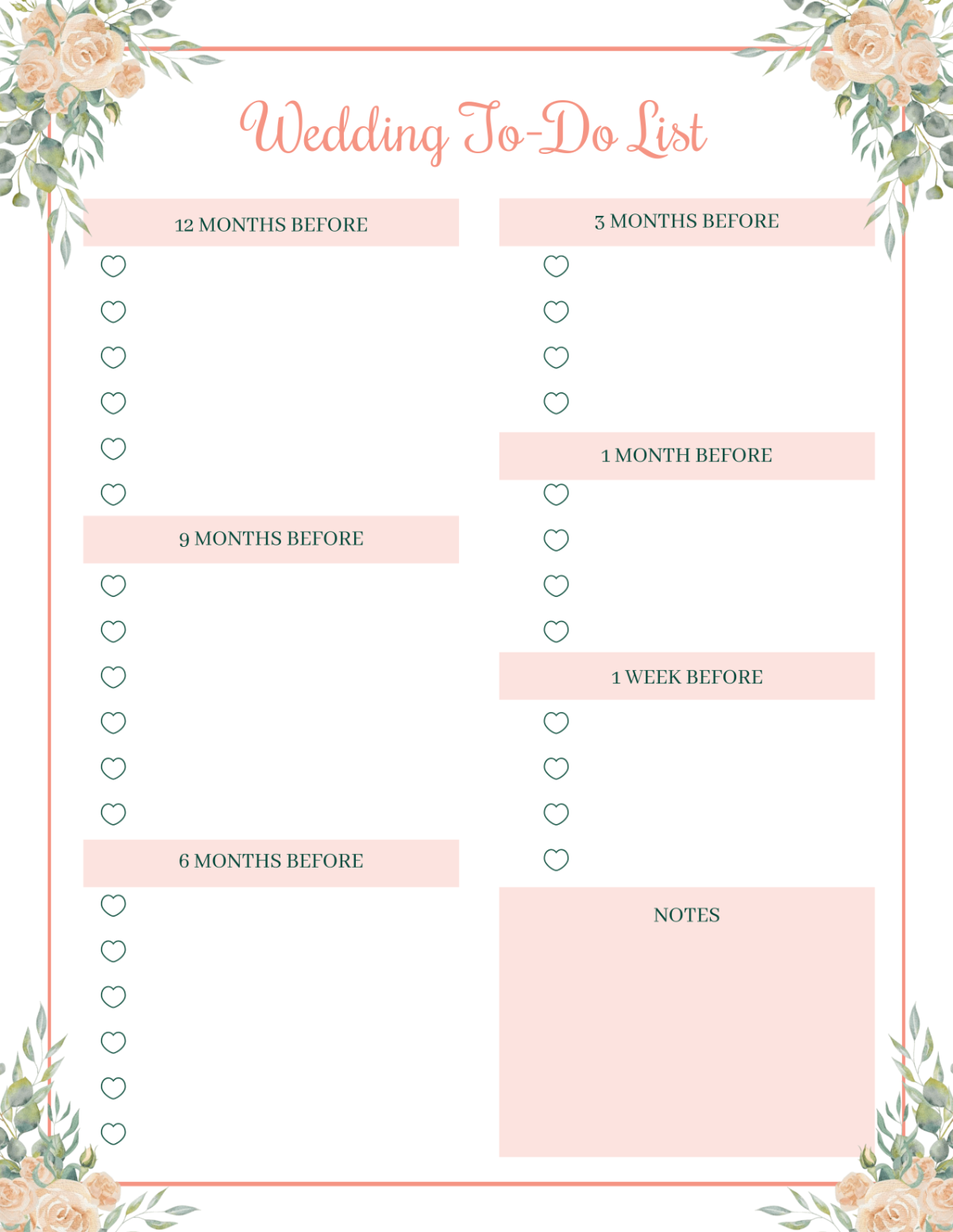 wedding to do list free