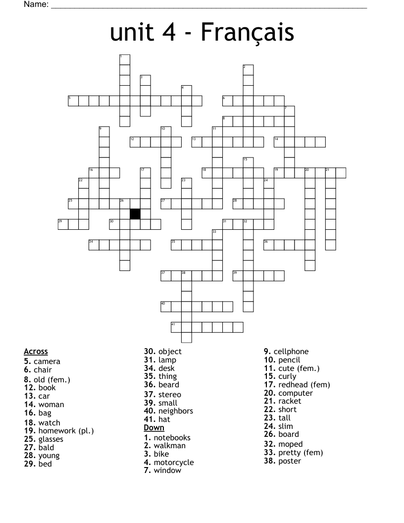 French Crossword WordMint