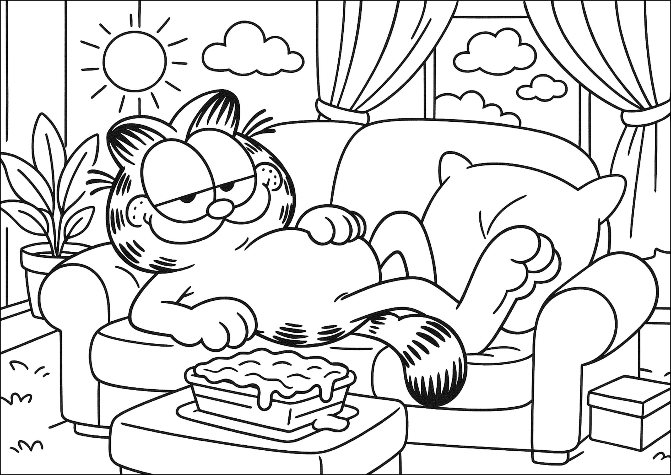 Garfield Rests Garfield Coloring Pages