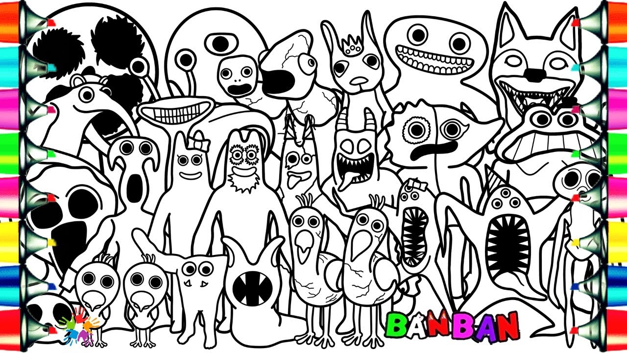 garten of banban coloring pages garten of banban coloring pages