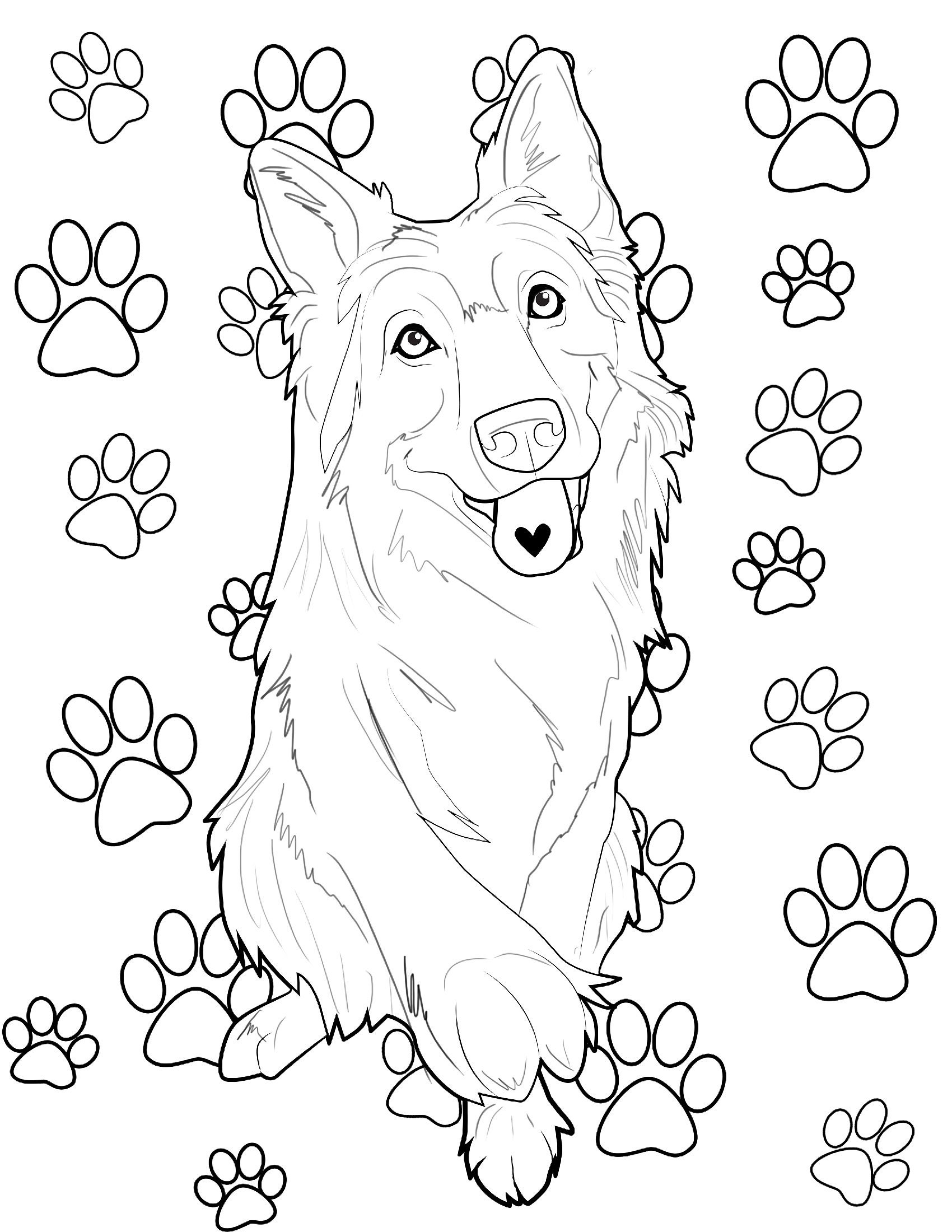 german shepherd coloring pages