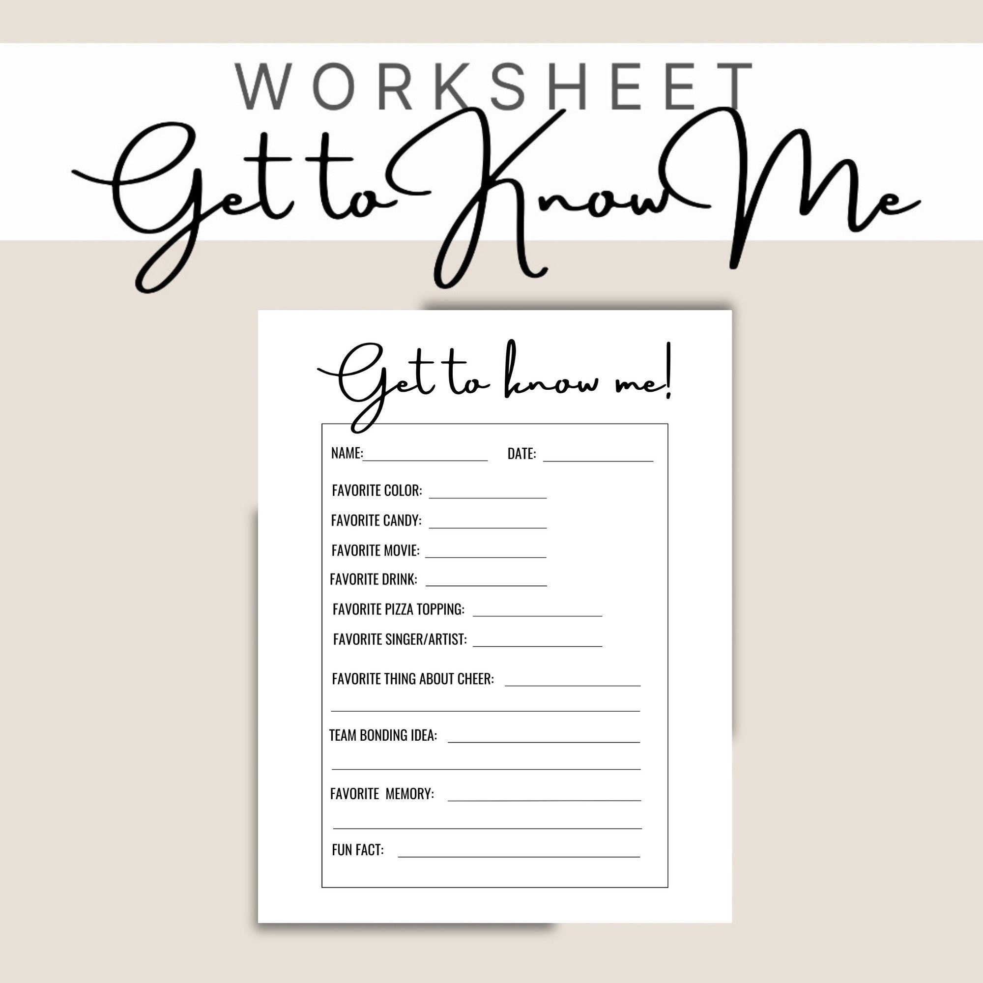 get to know you worksheet