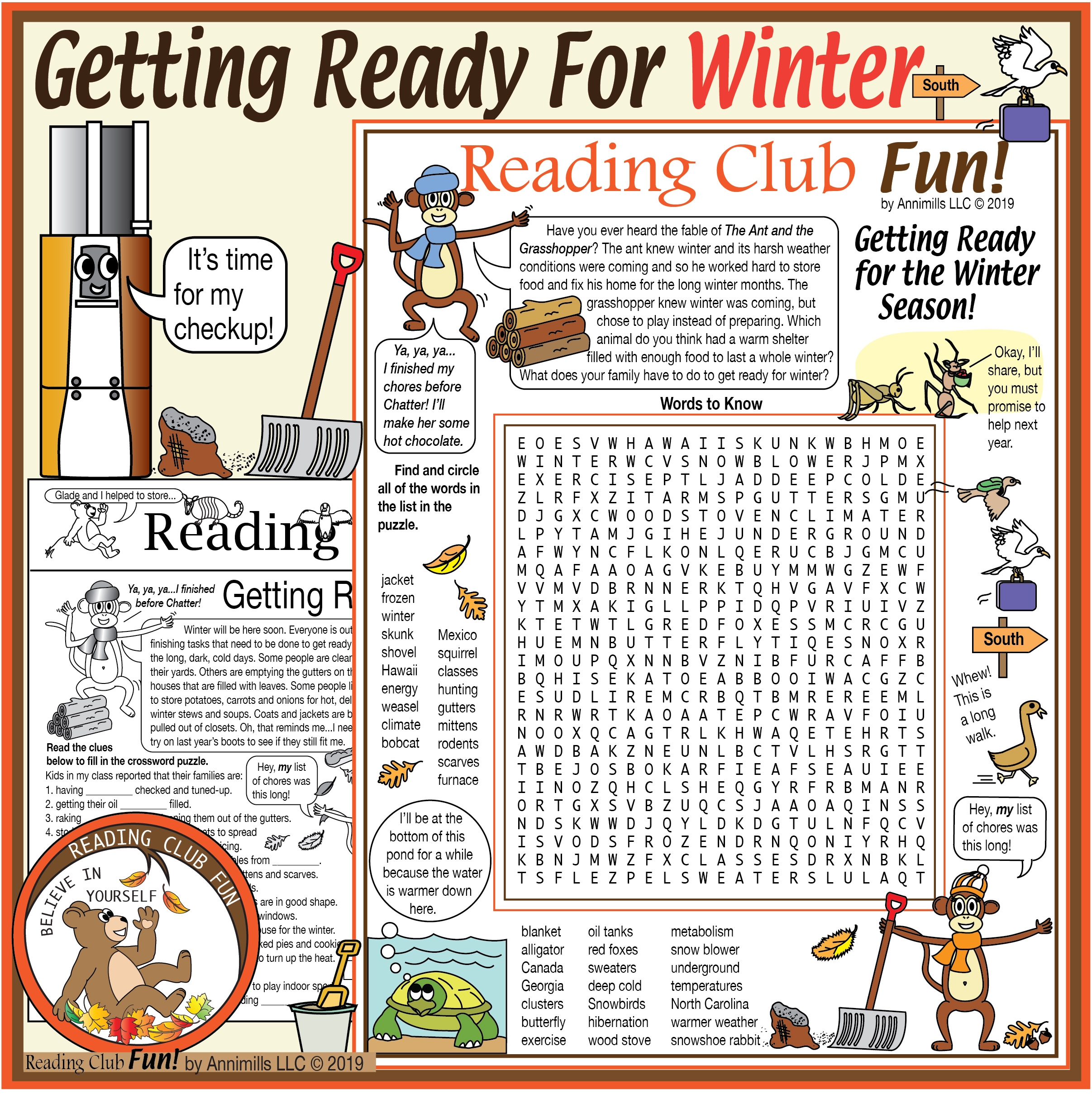 Getting Ready For Winter Printable Puzzles What People And Animals Do To Prepare Made By Teachers