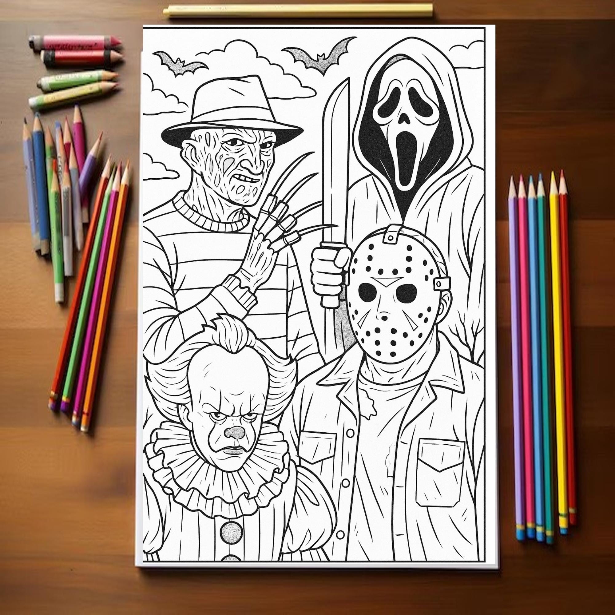ghostface coloring page