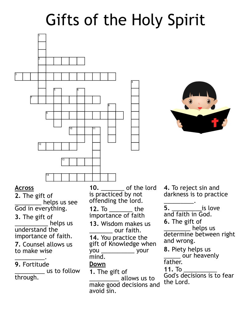 Gifts Of The Holy Spirit Crossword WordMint Gifts Of The Holy Spirit Crossword WordMint