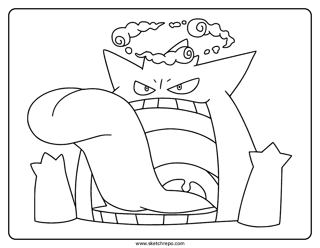 Gigantamax Gengar Coloring Page Sketch Repo