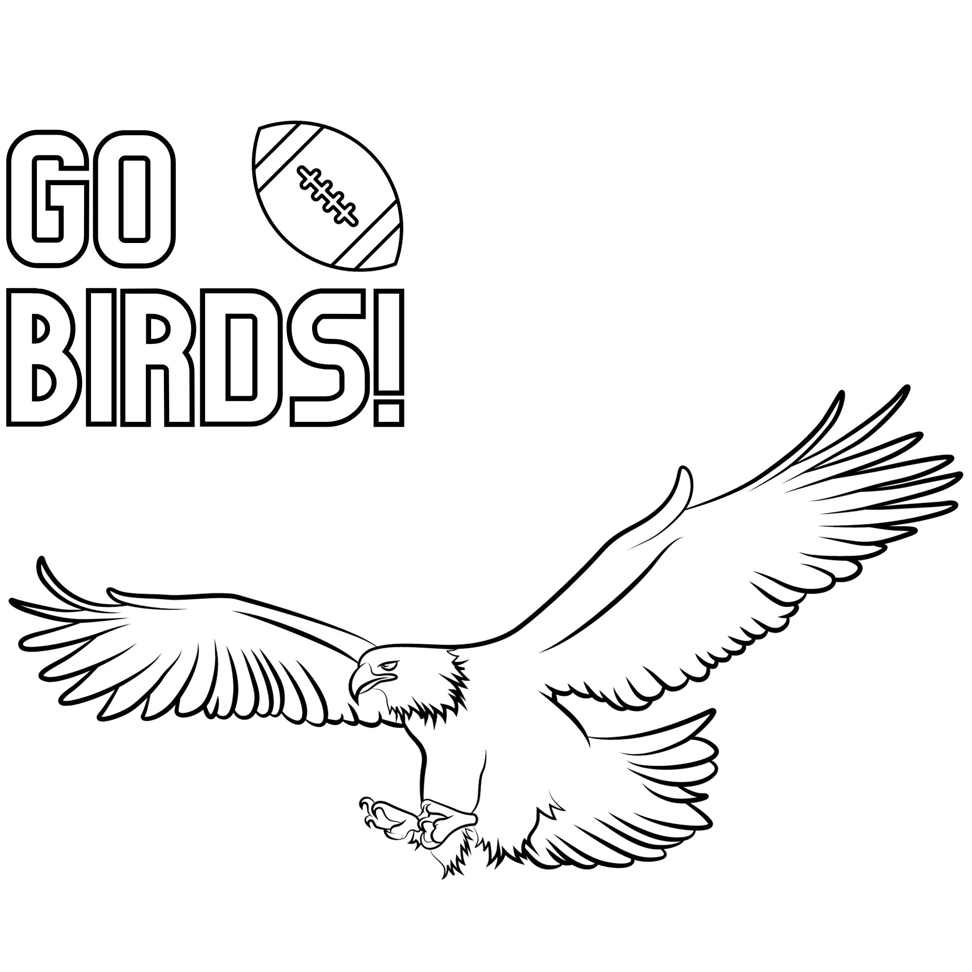 Go Birds Kids Printable Coloring Page Etsy Go Birds Kids Printable Coloring Page Etsy