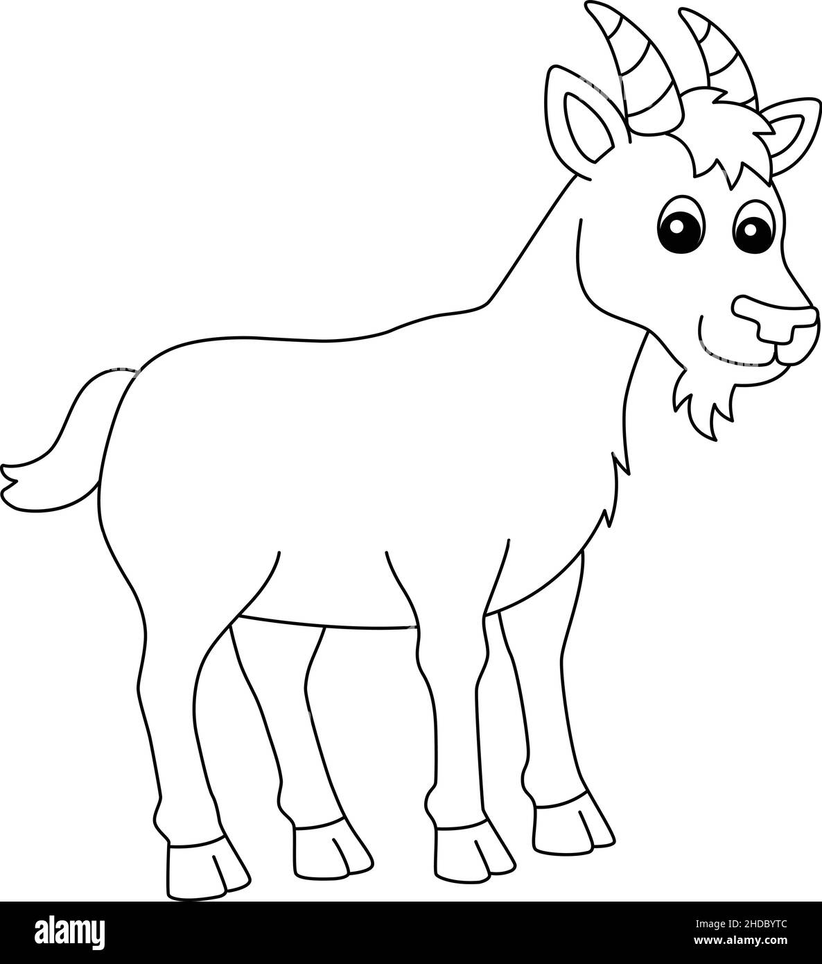 Goat Coloring Page Isolated For Kids Stock Vector Image Art Alamy