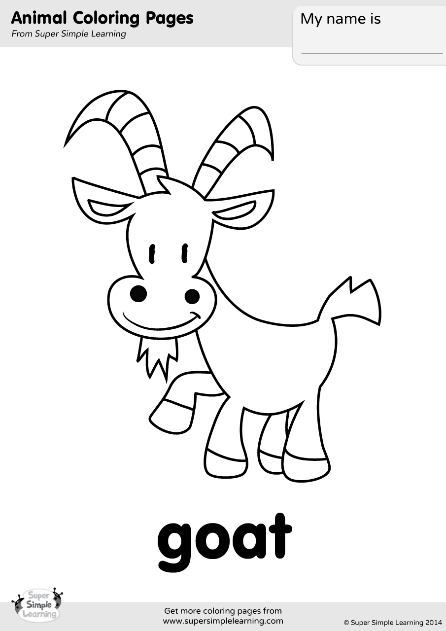 Goat Coloring Page Super Simple