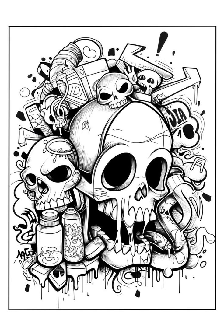 Graffiti Coloring Pages