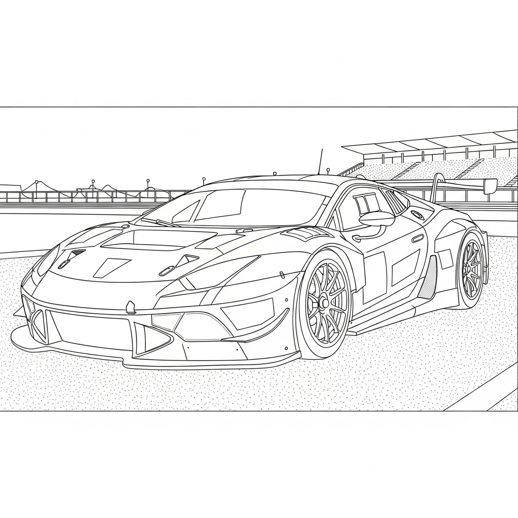 GT3 Race Car Action Coloring app