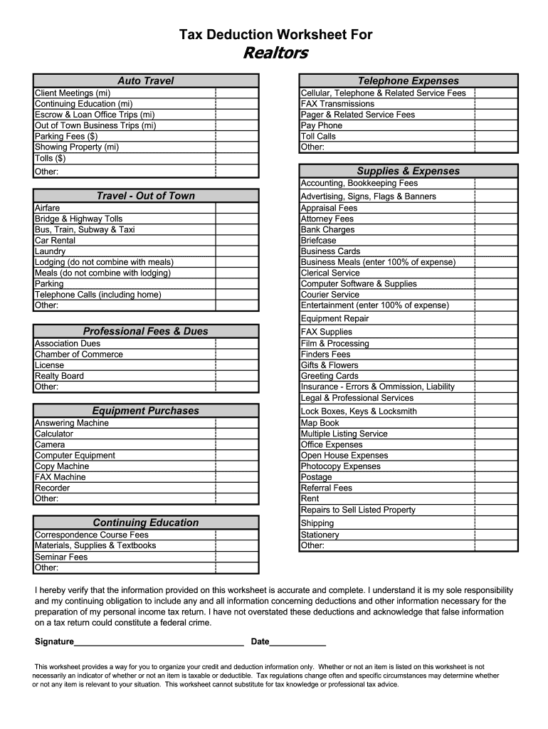 Haller Group AZ Tax Deduction Worksheet Form Fill Online Printable Fillable Blank PdfFiller