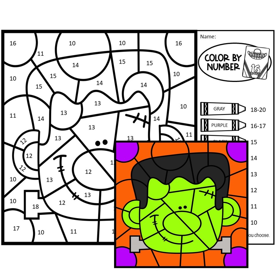 color code coloring pages