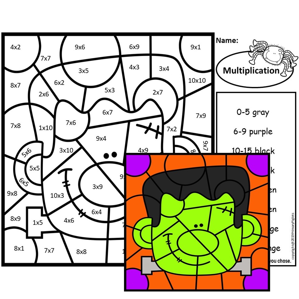 multiplication coloring pages