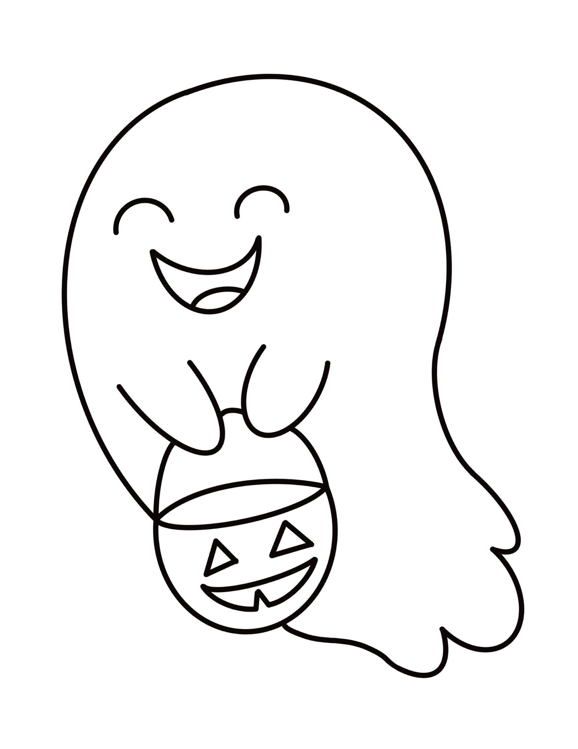 Halloween Ghost Coloring Page For Kids PDF Etsy