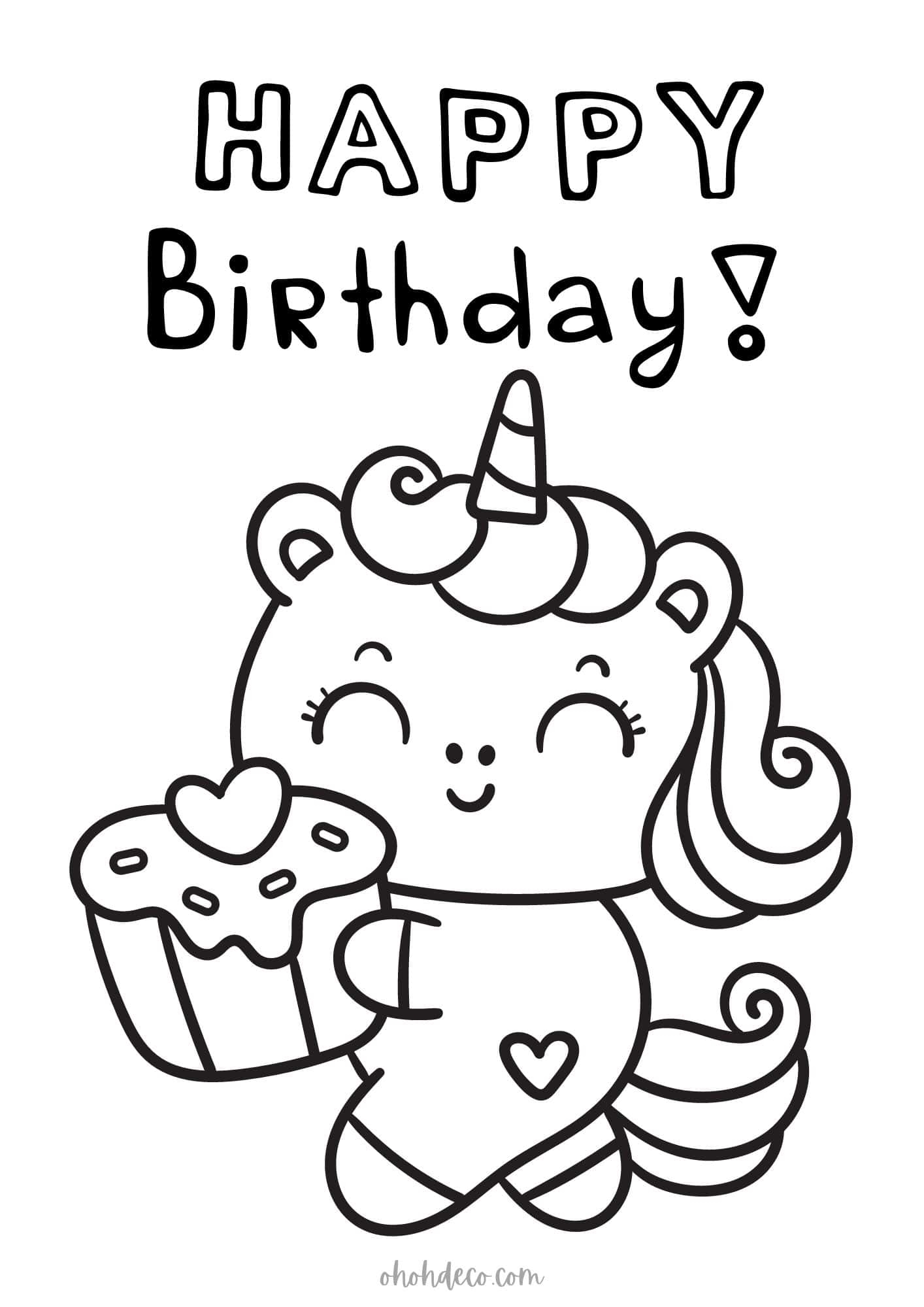 happy birthday coloring page
